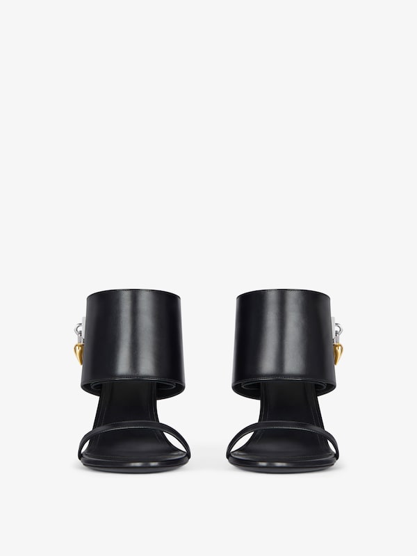Givenchy Shark Lock Heart heeled sandals in leather Grandes ahorros