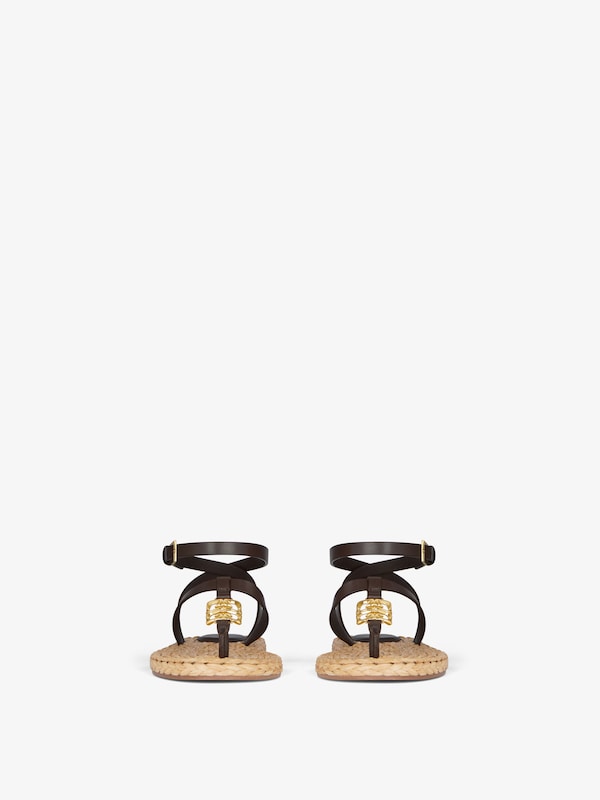 Givenchy 4G Liquid tong sandals in raffia Rebajas de fábrica
