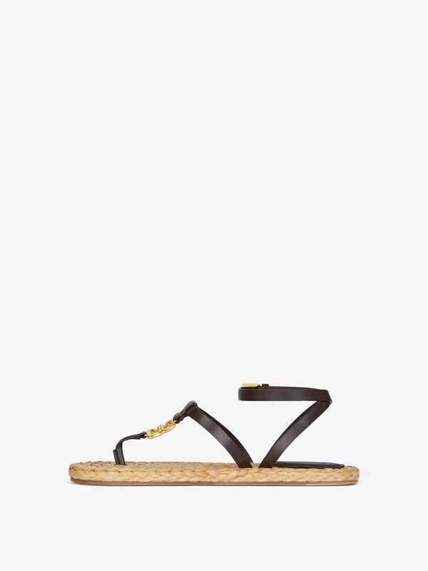 Givenchy 4G Liquid tong sandals in raffia Rebajas de fábrica