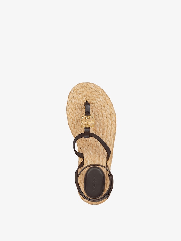 Givenchy 4G Liquid tong sandals in raffia Rebajas de fábrica