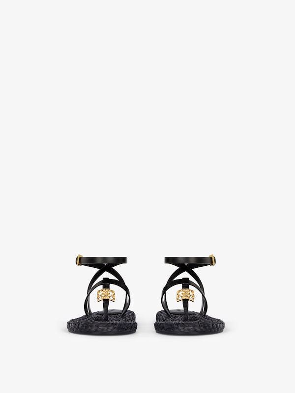 Givenchy 4G Liquid tong sandals in raffia Los más vendidos