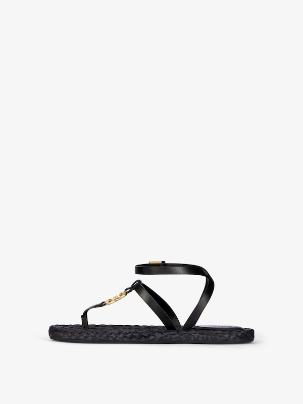 Givenchy 4G Liquid tong sandals in raffia Los más vendidos