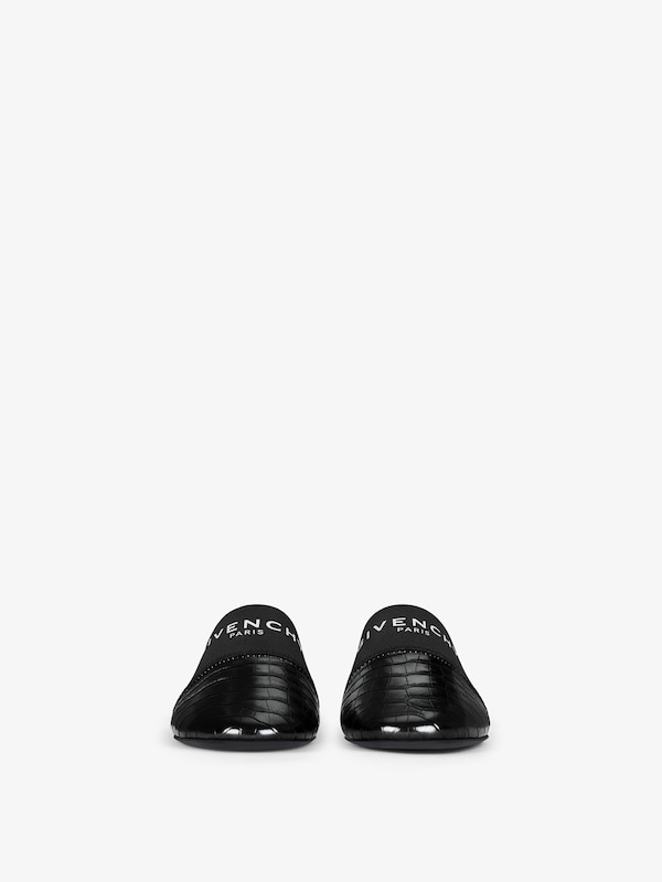 Givenchy Bedford flat mules in crocodile effect leather Ventas relámpago