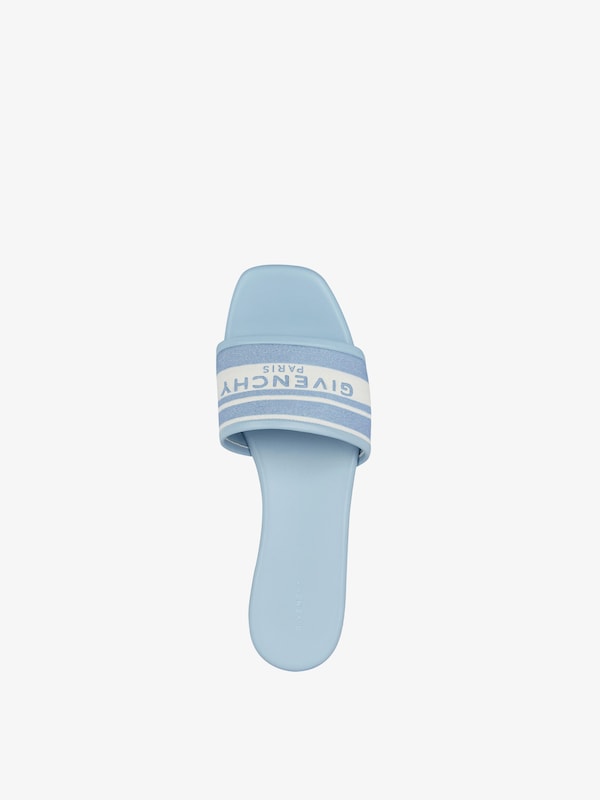 Givenchy 4G flat mules in denim with stripes Oferta especial