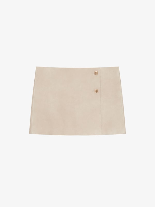 Givenchy Wrap mini skirt in suede with 4G Liquid detail Ofertas especiales