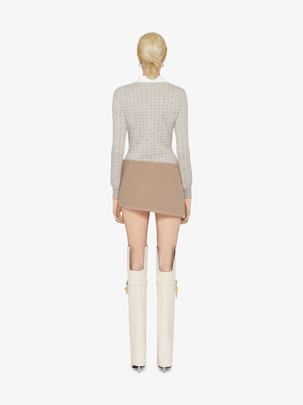 Givenchy Mini asymmetric skirt in alpaca bouclette wool Rebajas de fin de temporada