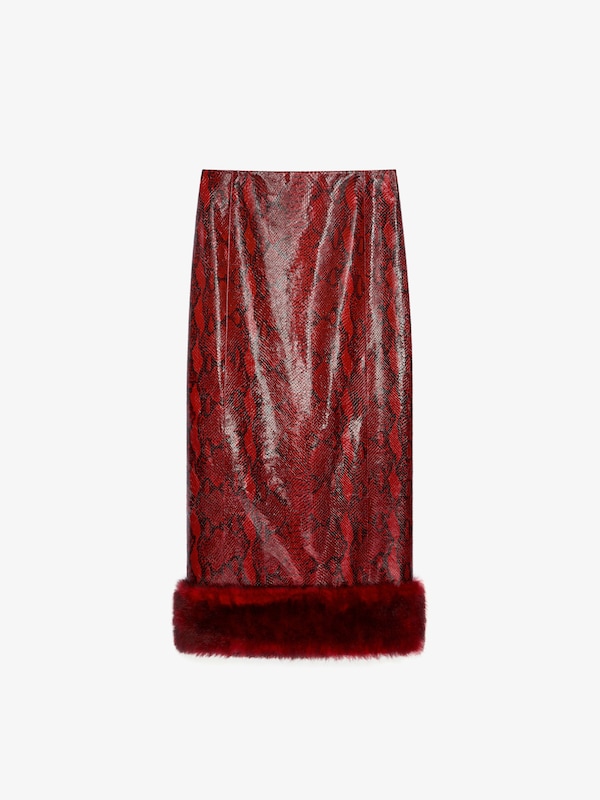 Givenchy Skirt in python print leather and fur Outlet online