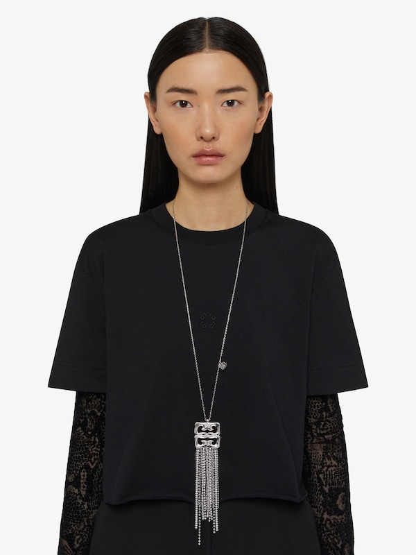 Givenchy 4G Liquid necklace in metal with crystals fringes Rebajas baratas