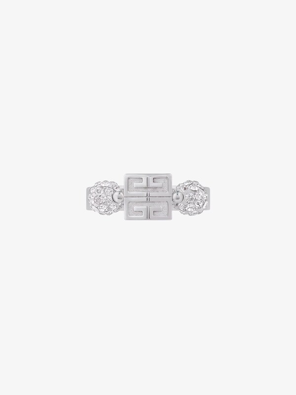 Givenchy 4G ring in metal with crystals Rebajas online