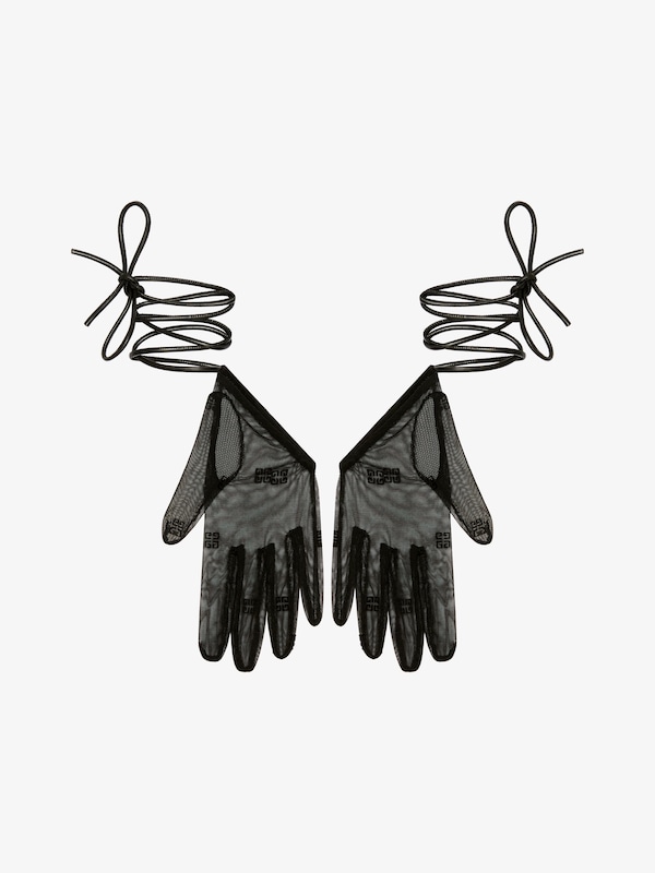 Givenchy Mini asymmetrical gloves in 4G tulle Descuentos del mes