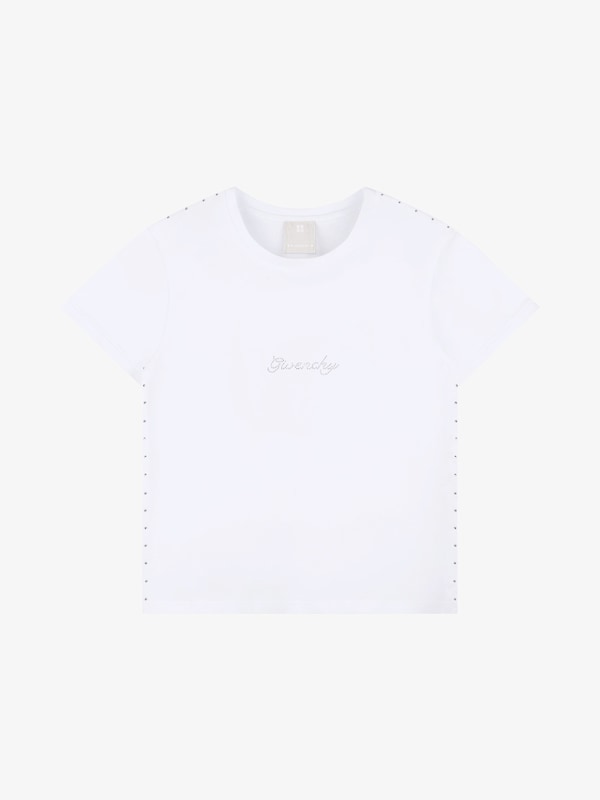 Givenchy T-shirt in cotton with GIVENCHY rhinestones Rebajas online