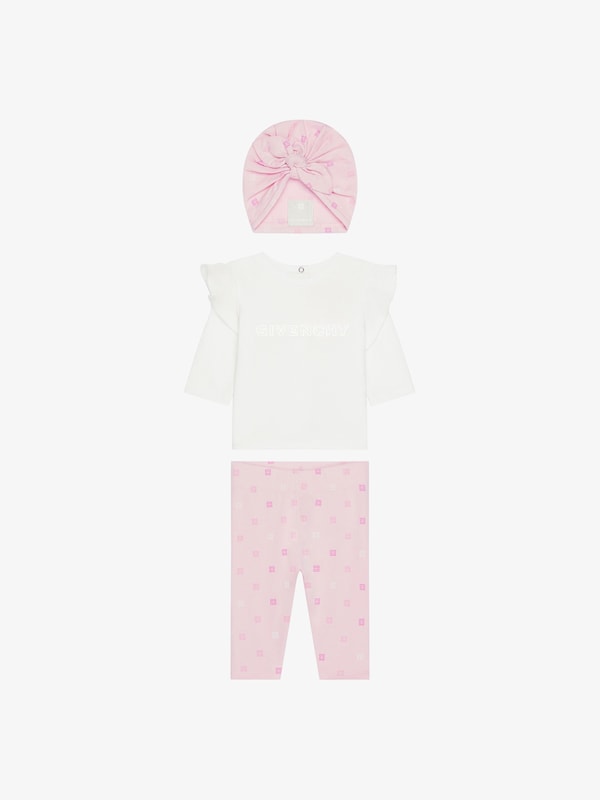 Givenchy T-shirt leggings and beanie in cotton gift set Limitado a 3 días
