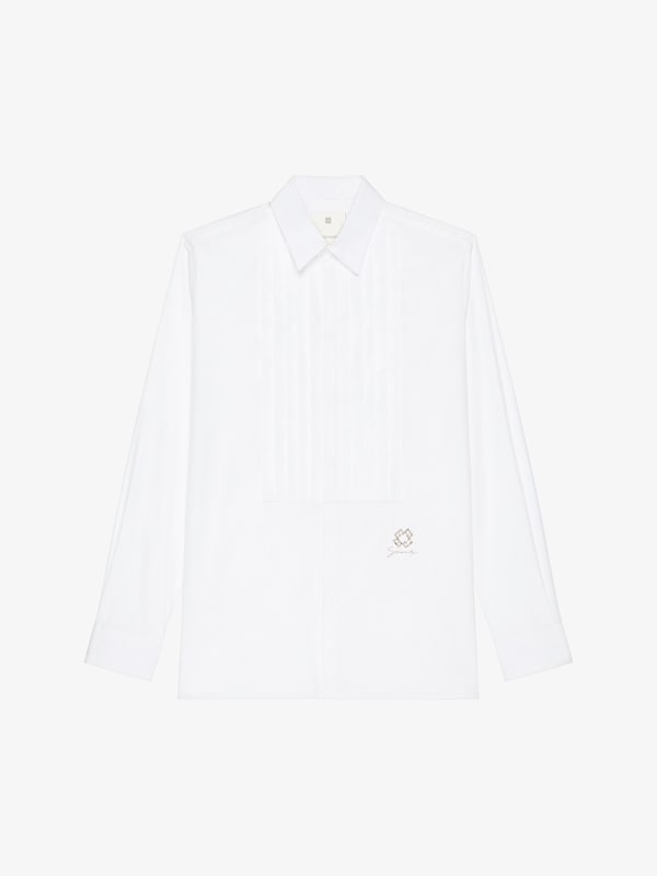 Givenchy Slim fit shirt in cotton and crystals with plastron Descuentos del mes