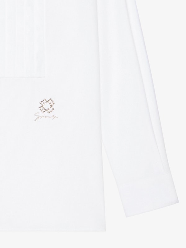 Givenchy Slim fit shirt in cotton and crystals with plastron Descuentos del mes