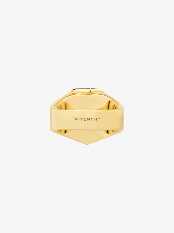 Givenchy Heart mirror signet ring in metal Rebajas