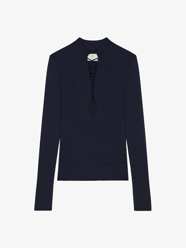 Givenchy Slim fit sweater in cashmere with laces Ofertas