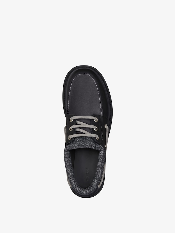 Givenchy Storm boat shoes in leather suede monogram 72 denim En oferta