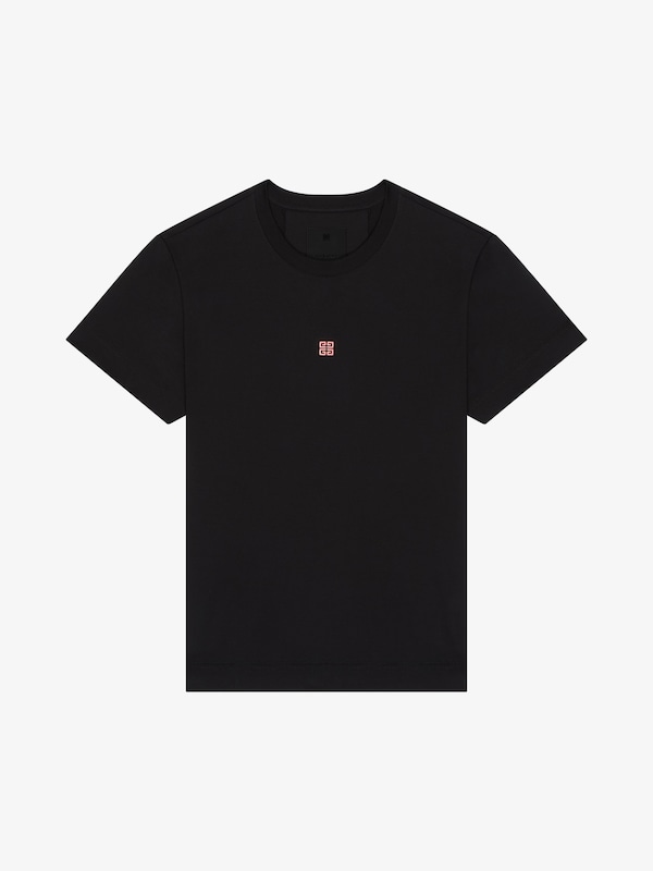 Givenchy Slim fit t-shirt in cotton with 4G embroidery Rebajas de fábrica