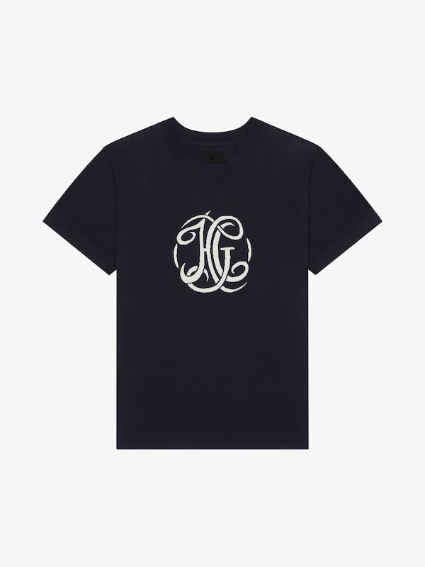 Givenchy T-shirt in knit with HG jacquard Descuento