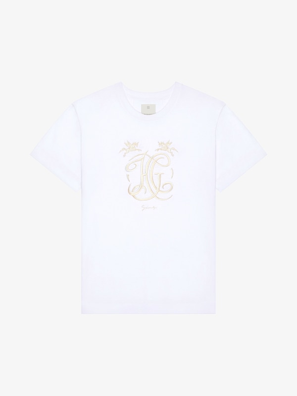 Givenchy T-shirt in cotton with HG embroidery Rebajas online