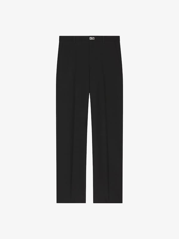 Givenchy Slim fit tailored pants in wool with 2G clip Promoción trimestral