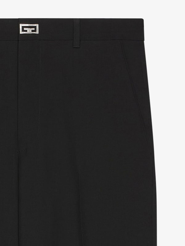 Givenchy Slim fit tailored pants in wool with 2G clip Promoción trimestral