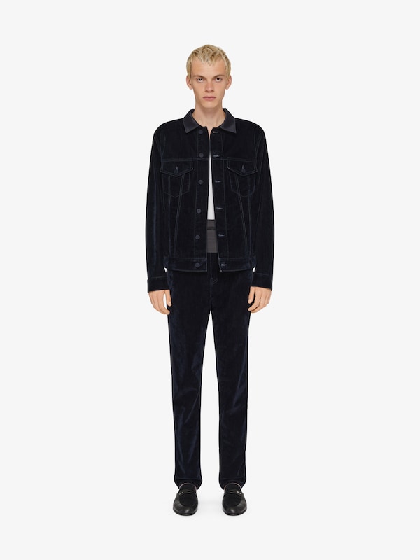 Givenchy Slim fit jeans in velvet flocked denim with satin bands