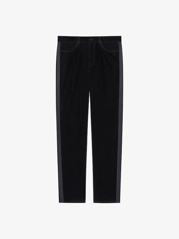 Givenchy Slim fit jeans in velvet flocked denim with satin bands Superdescuento