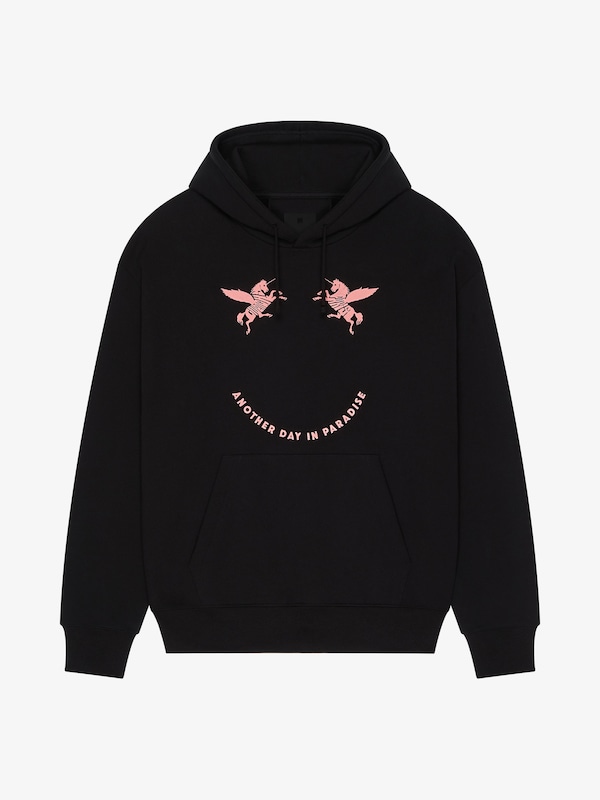 Givenchy Hoodie in fleece with unicorns embroidery En oferta