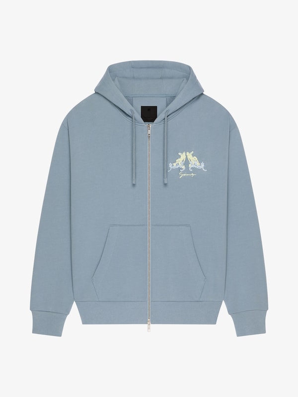 Givenchy Zipped hoodie in fleece with Hubert objects embroidery Libre de impuestos