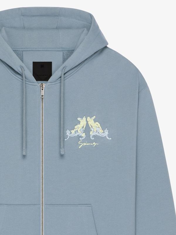 Givenchy Zipped hoodie in fleece with Hubert objects embroidery Libre de impuestos
