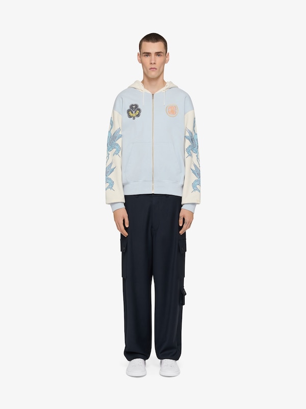 Givenchy Zipped hoodie in fleece with patches and unicorns Descuentos del mes