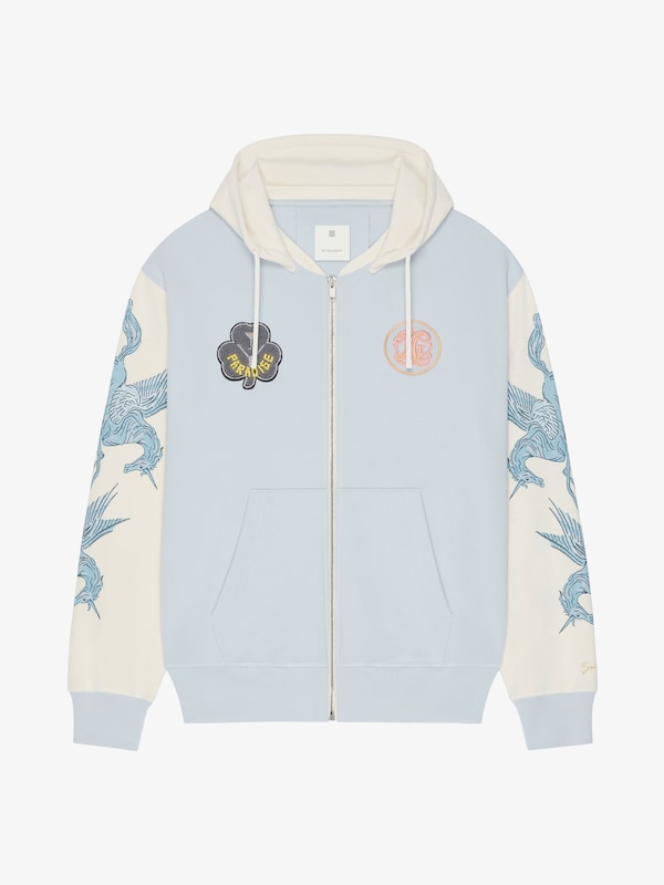 Givenchy Zipped hoodie in fleece with patches and unicorns Descuentos del mes