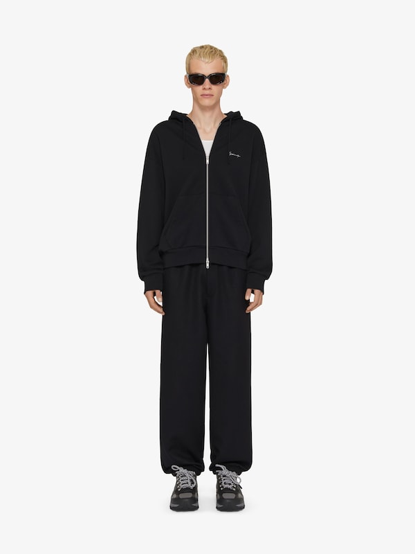 Givenchy Zipped hoodie in fleece with Hubert objects print Última moda