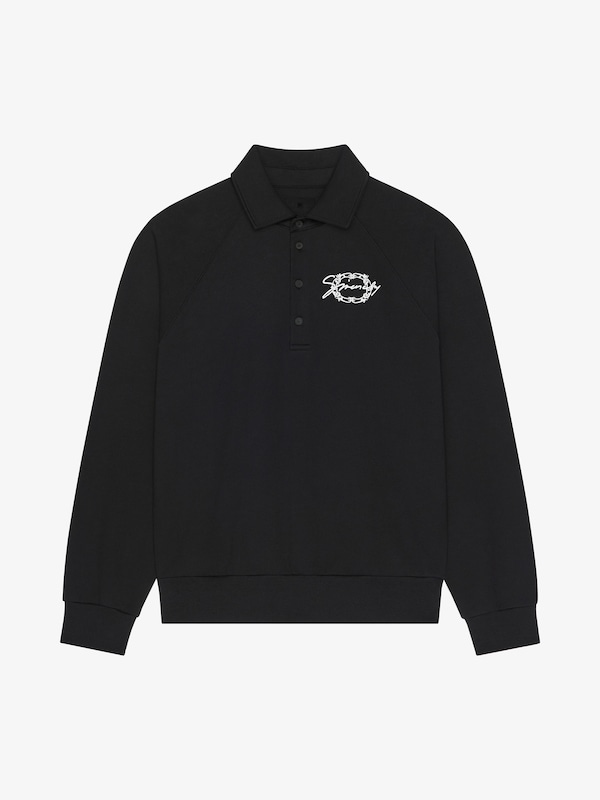Givenchy Polo sweatshirt in fleece with GIVENCHY medallion Ofertas especiales