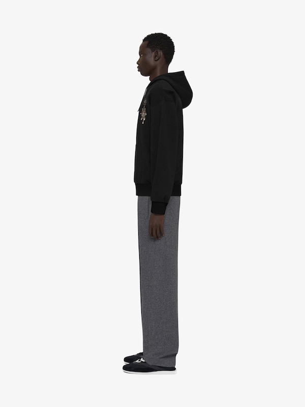 Givenchy Hoodie in fleece with embroidered chandelier and pearls Ofertas