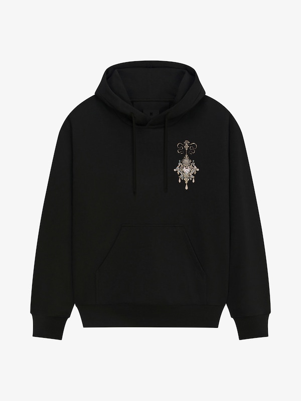 Givenchy Hoodie in fleece with embroidered chandelier and pearls Ofertas