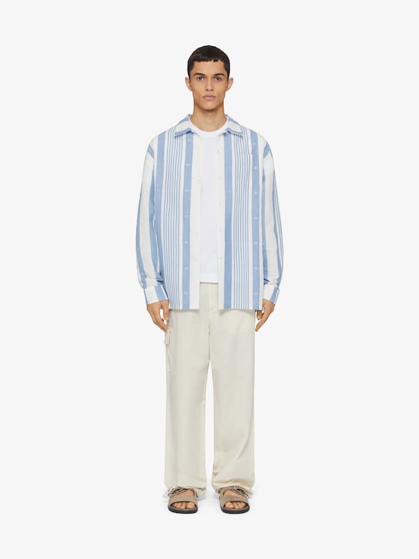 Givenchy Shirt in linen with 4G stripes Liquidación