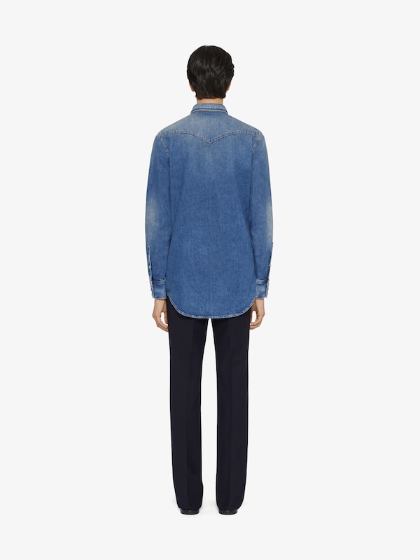 Givenchy Slim fit shirt in denim Mejor oferta