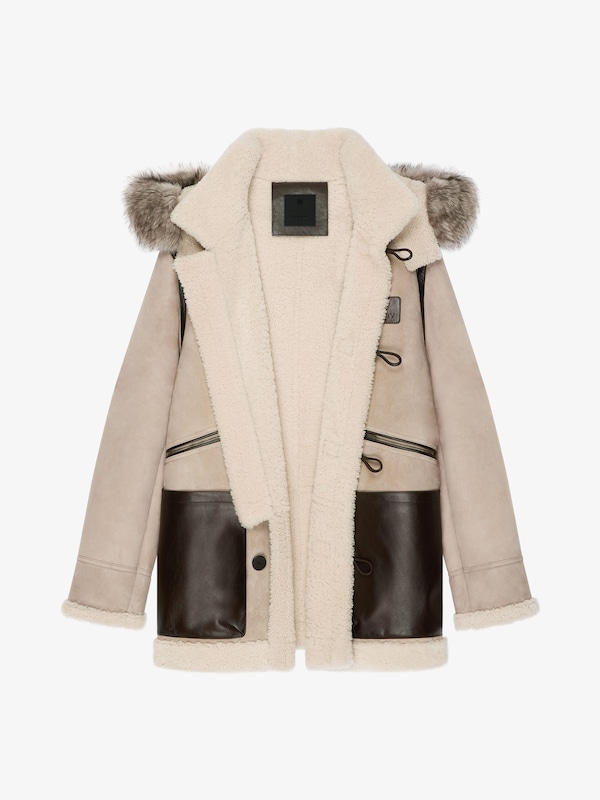 Givenchy Duffle coat in shearling and leather Promoción por tiempo limitado