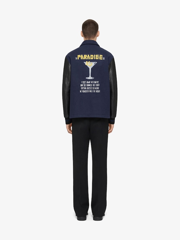 Givenchy Varsity jacket in wool and leather with patches Tienda de fábrica