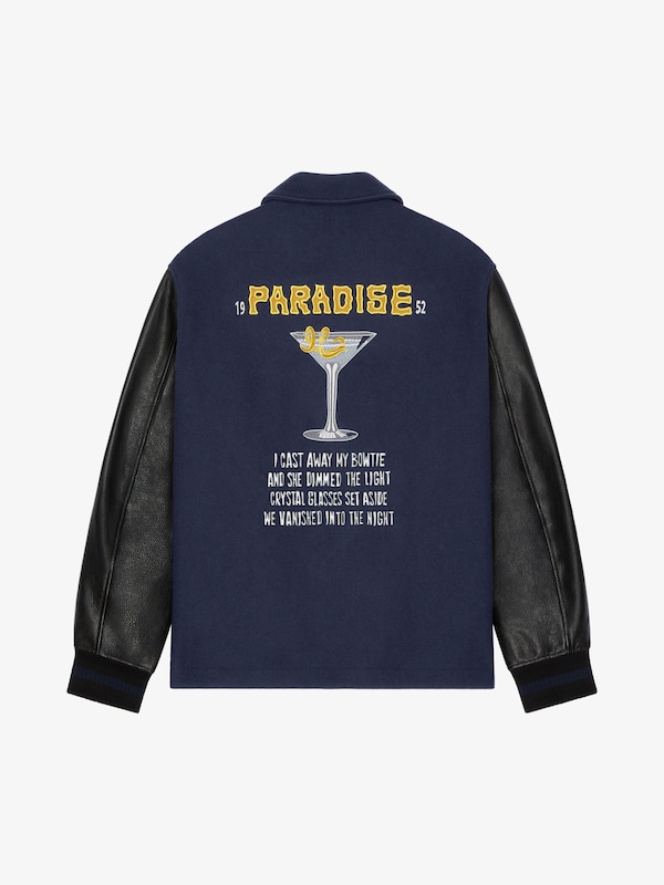 Givenchy Varsity jacket in wool and leather with patches Tienda de fábrica
