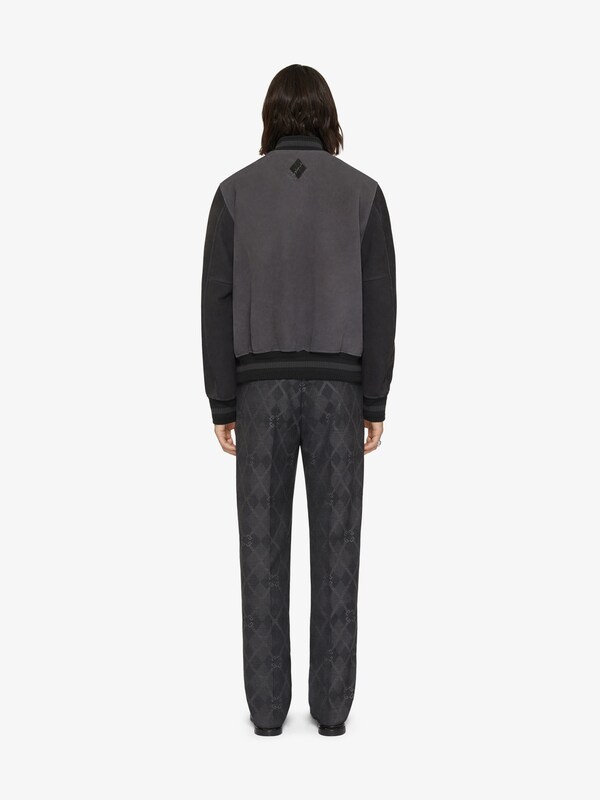 Givenchy Varsity jacket in grained leather with argyle pattern Limitado a 3 días