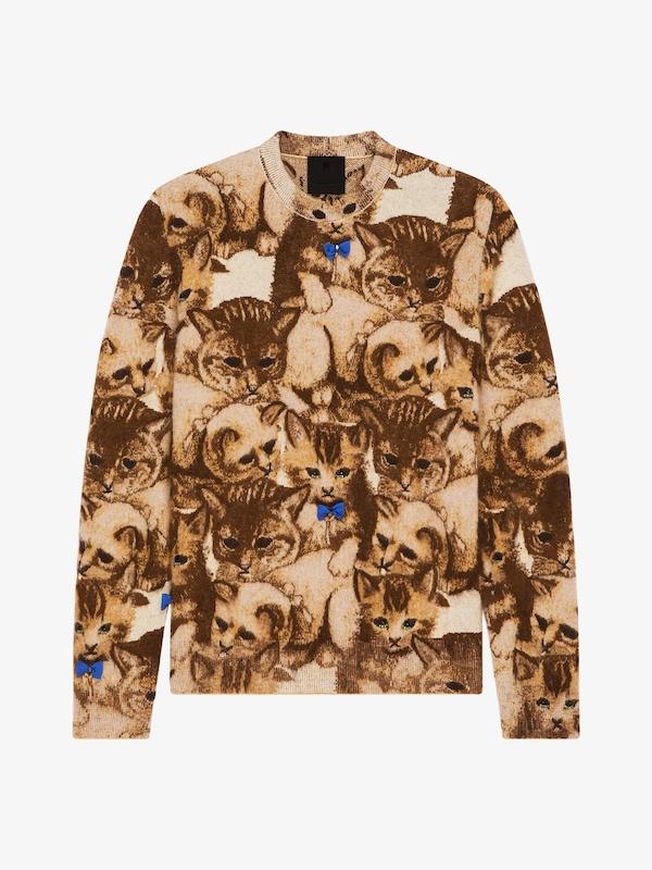 Givenchy Sweater in cat jacquard with crystals details Promoción trimestral