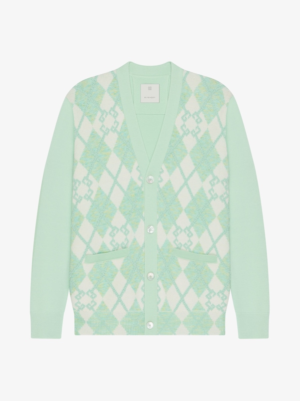 Givenchy Cardigan in monogram 72 argyle wool Superdescuento