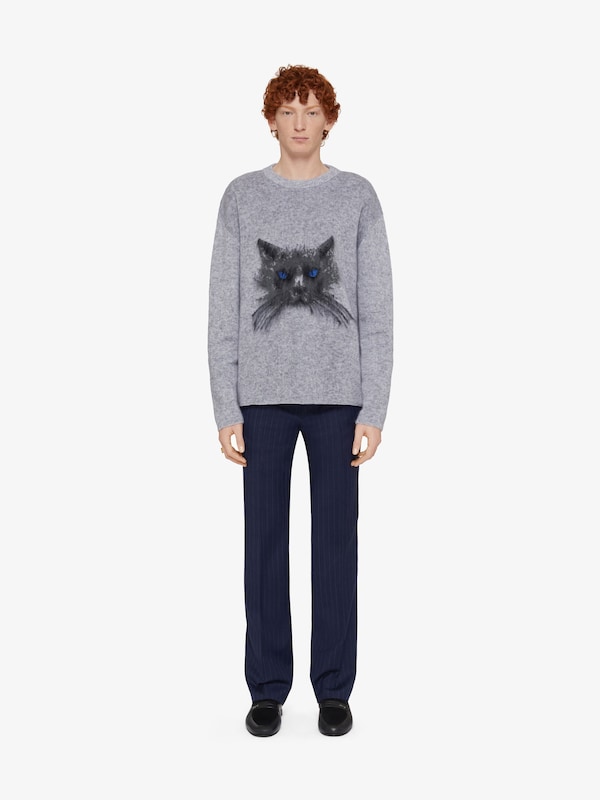 Givenchy Sweater in wool and mohair with cat jacquard Descuentos del mes