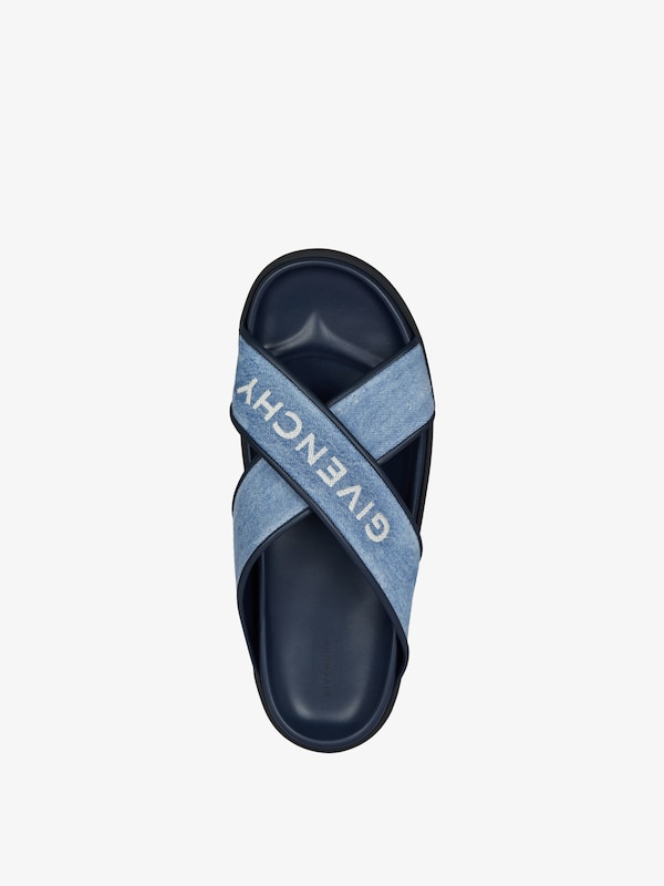 Givenchy G Plage flat mules in denim Promoción trimestral