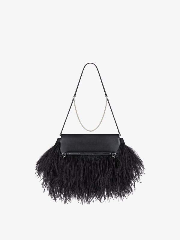 Givenchy Voyou Clutch bag in leather and feathers Descuentos del mes