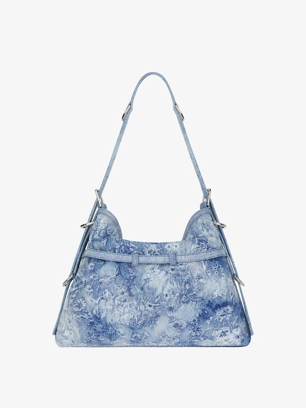Givenchy Medium Voyou bag in washed embroidered denim Ofertas de temporada