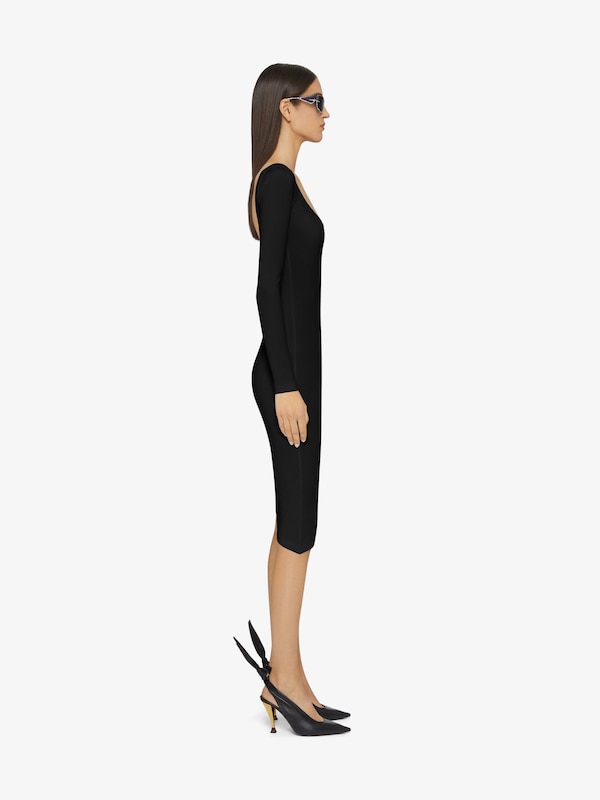 Givenchy Asymmetric dress in ribbed cotton with 4G Liquid detail Outlet online